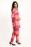 Pink, Red & Orange Muslin 3/4 Sleeves Co-Ord Set