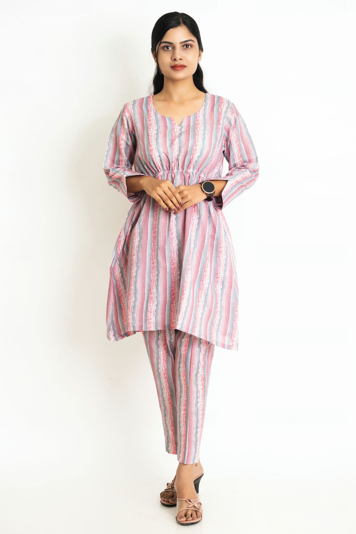 Lining Grey & Onion Cotton Silk Co-Ord Set