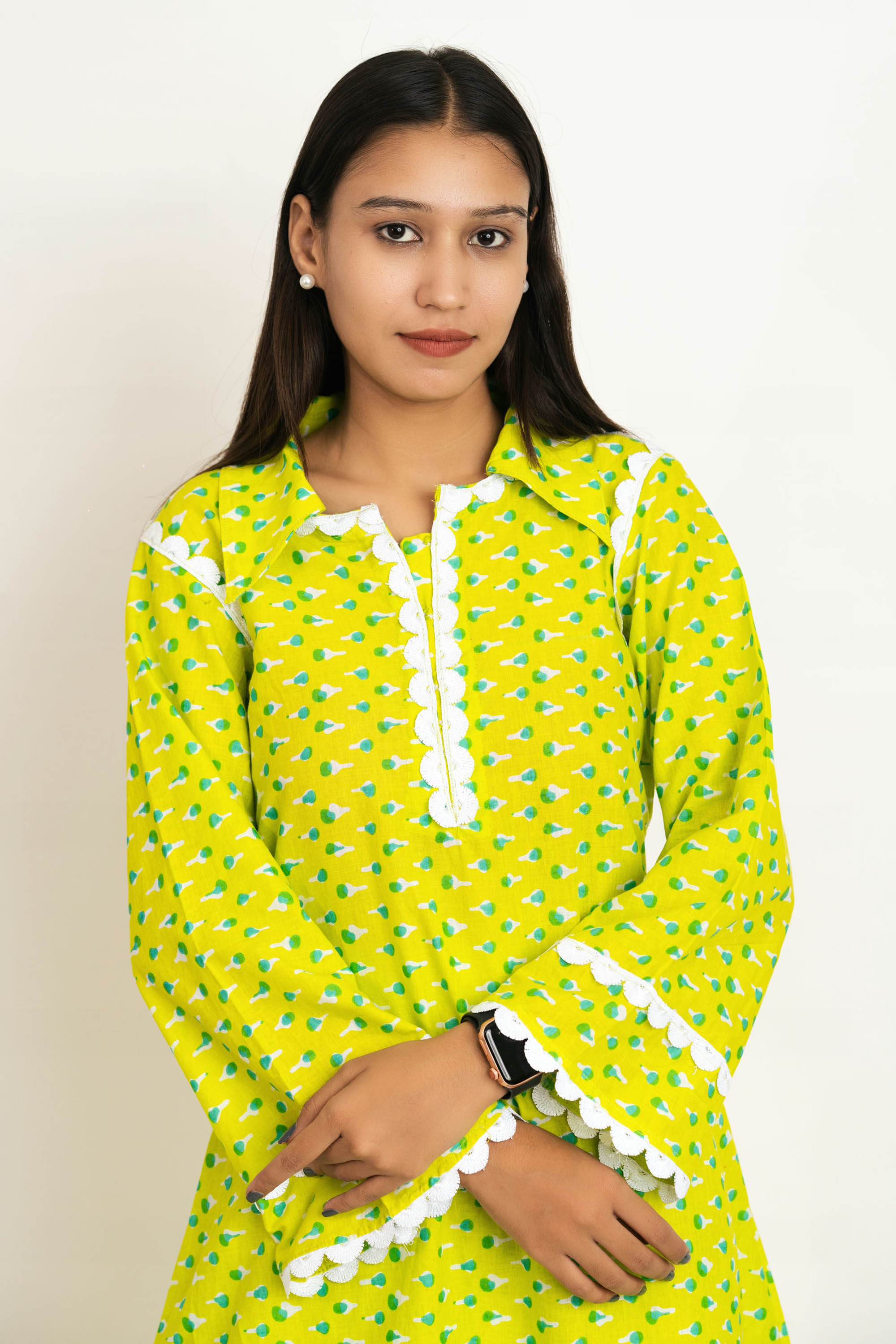 Parrot Green Cotton Co-Ord Set