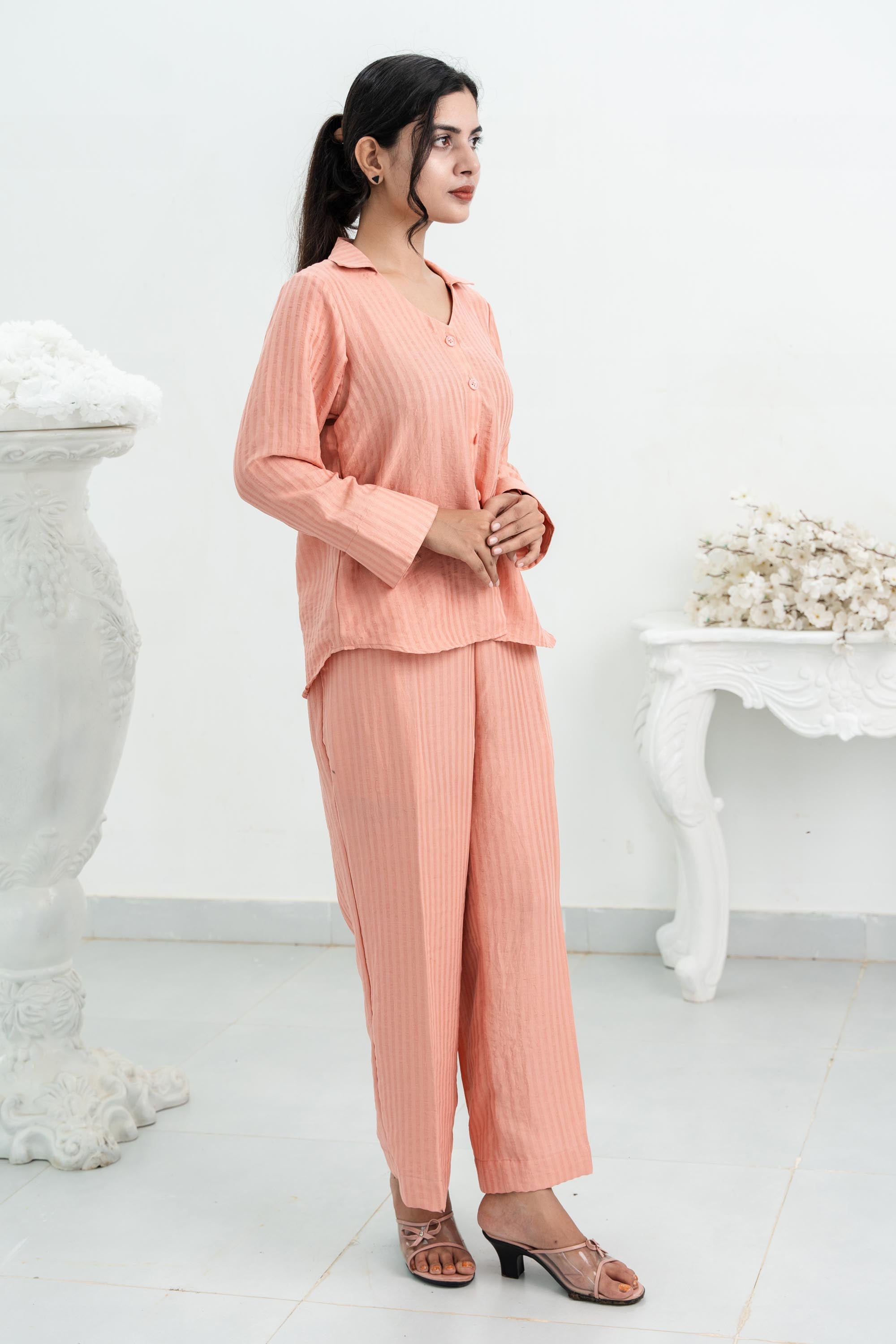 Light Onion Stepesh 3/4 Sleeve Co-Ord Set