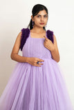 Purple Sleeveless Net Gown