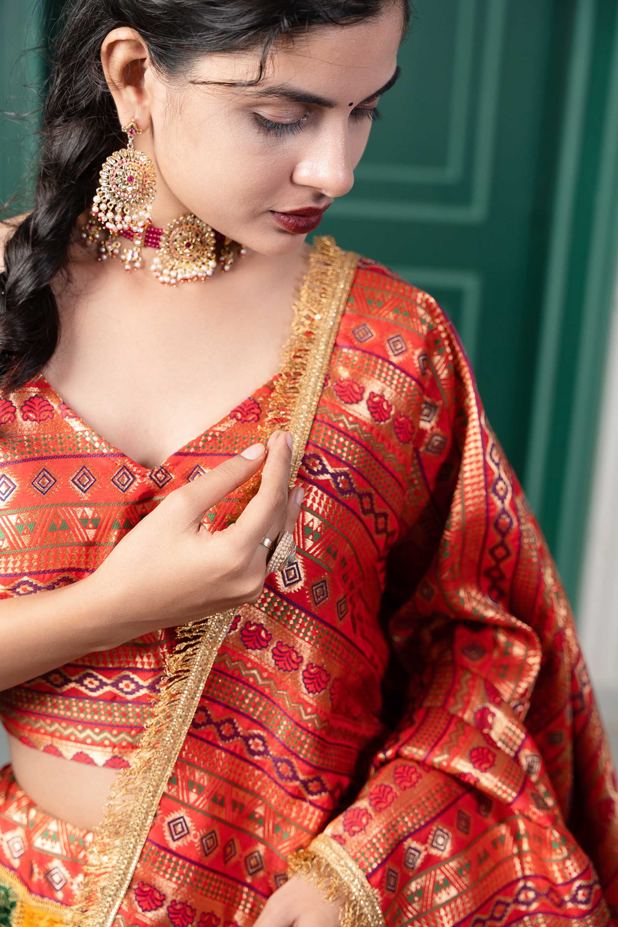 Multi-Color Brocade Lehenga