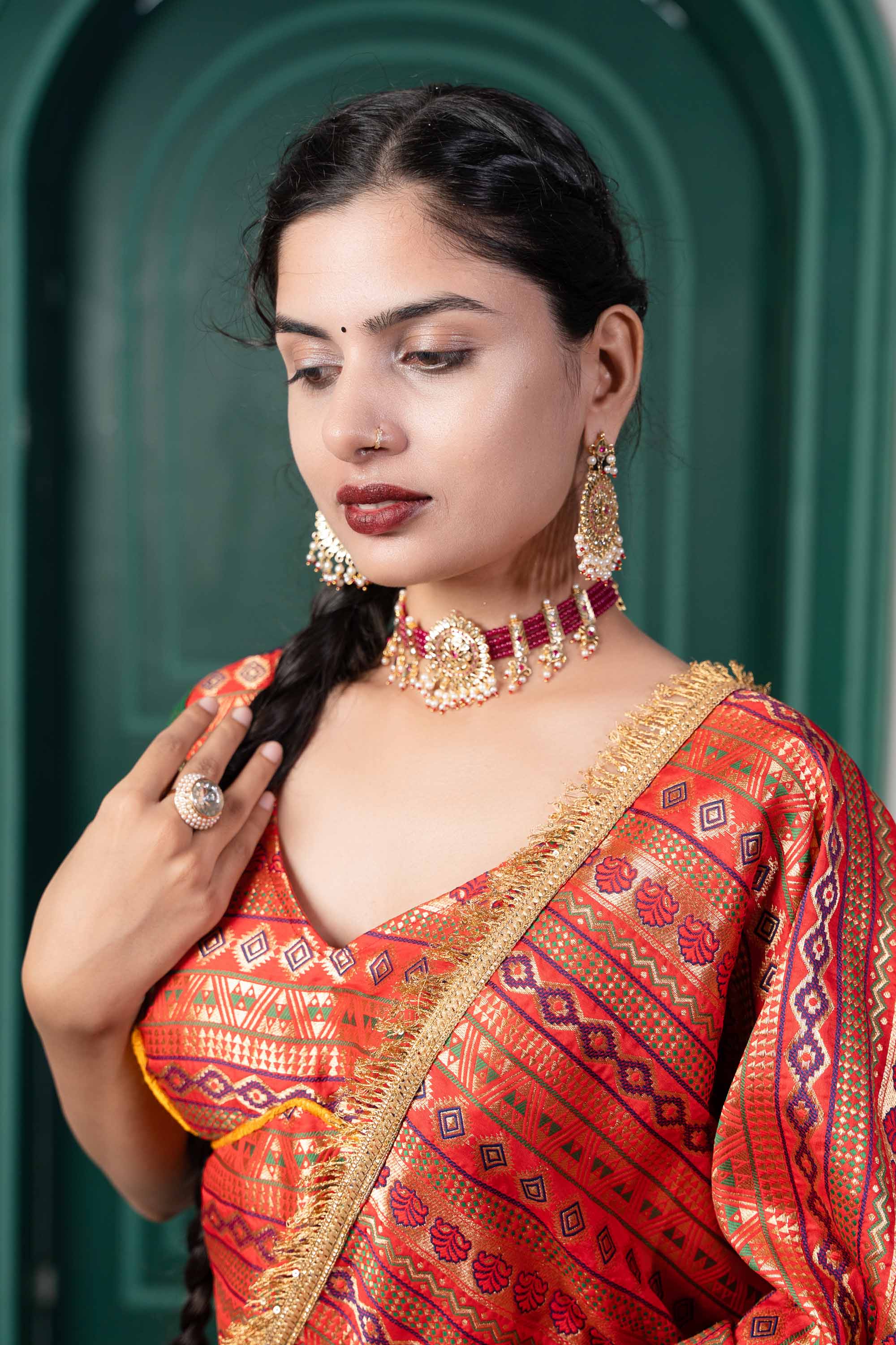 Multi-Color Brocade Lehenga