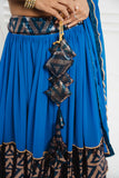 Indigo Blue Sequin Georgette Sleeveless Lehenga