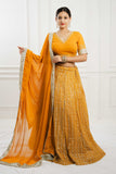 Mustard Yellow Georgette Lehenga