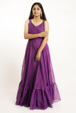 Violet Sleeveless Georgette Maxi Dress