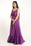 Violet Sleeveless Georgette Maxi Dress