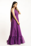 Violet Sleeveless Georgette Maxi Dress