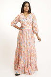 Multicolour Printed Georgette Maxi Dress