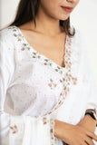 White Cotton Silk Suit Set