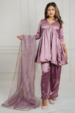 Purple Radiance Satin Silk Suit Set