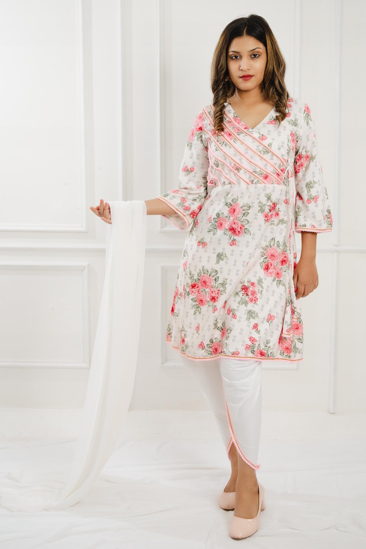 Floral Delight Cotton Silk Suit Set