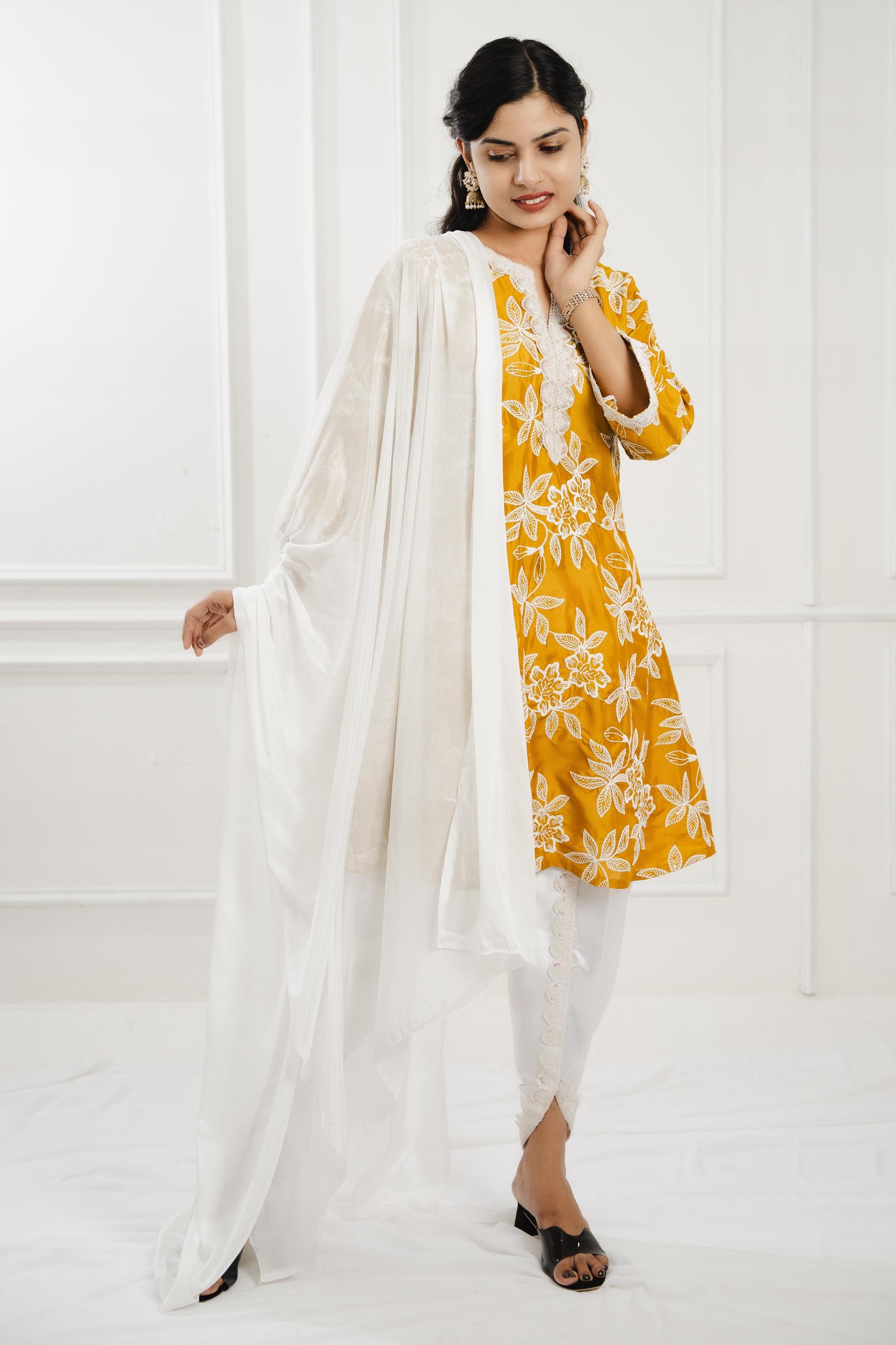 Sunny Elegance Cotton Silk Suit Set