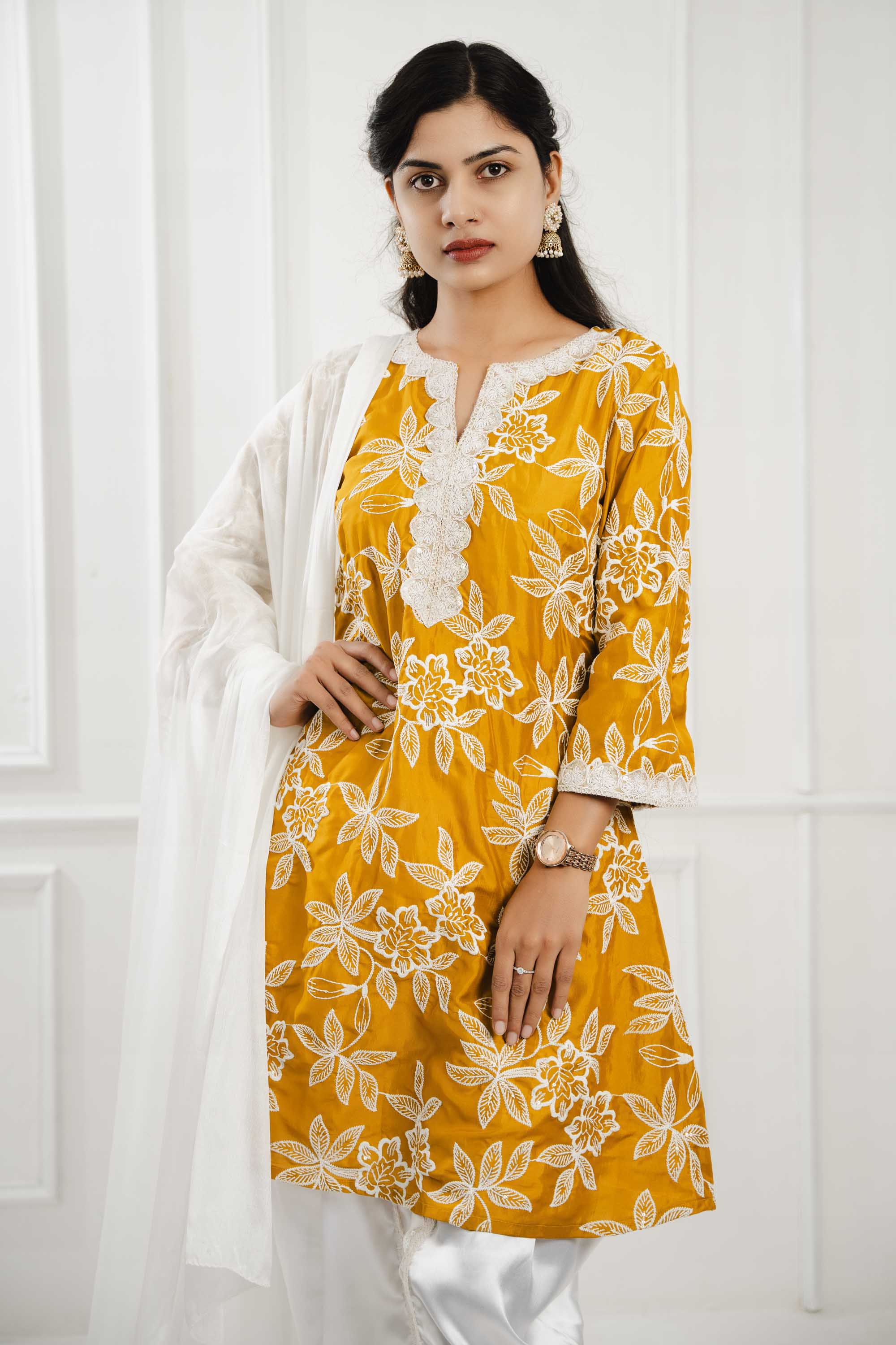 Sunny Elegance Cotton Silk Suit Set