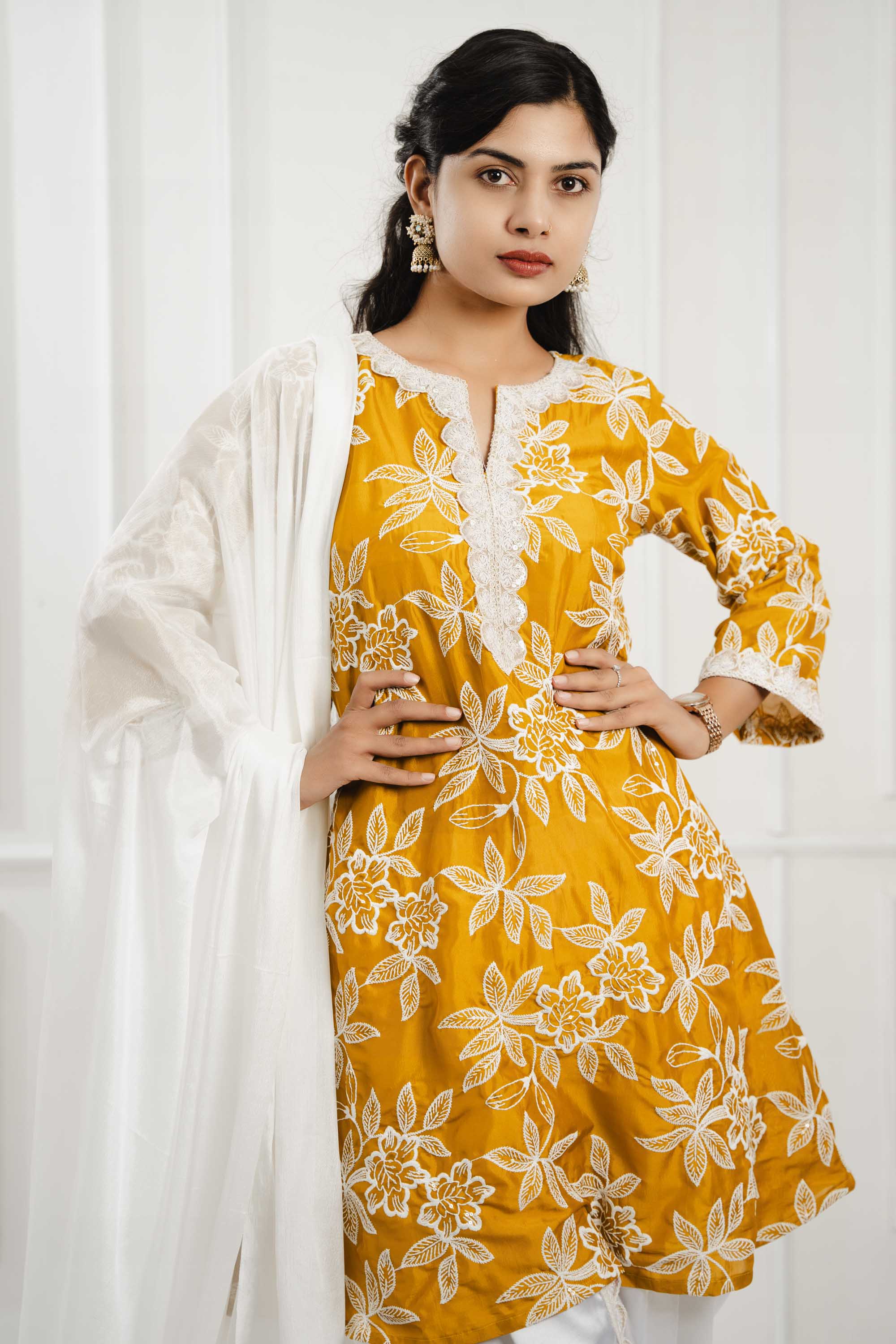 Sunny Elegance Cotton Silk Suit Set