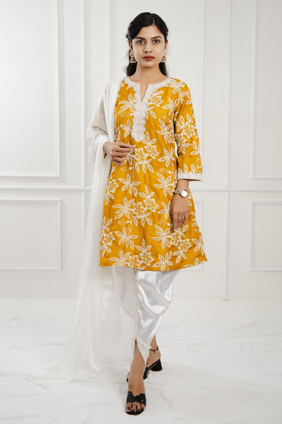 Sunny Elegance Cotton Silk Suit Set