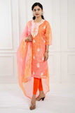 Orange-Pink Shaded Kota Doriya Suit Set