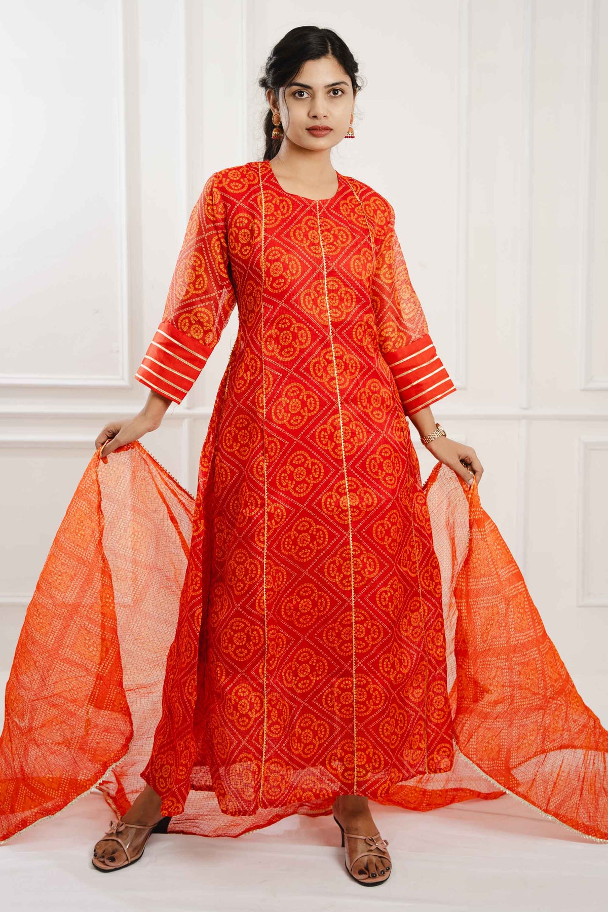 Orange Kota Doriya Suit Set