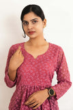 Onion Color Georgette Chikan Top