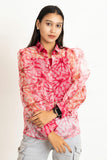 Pink Organza Shirt Top