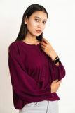 Wine Bubble Silk Top