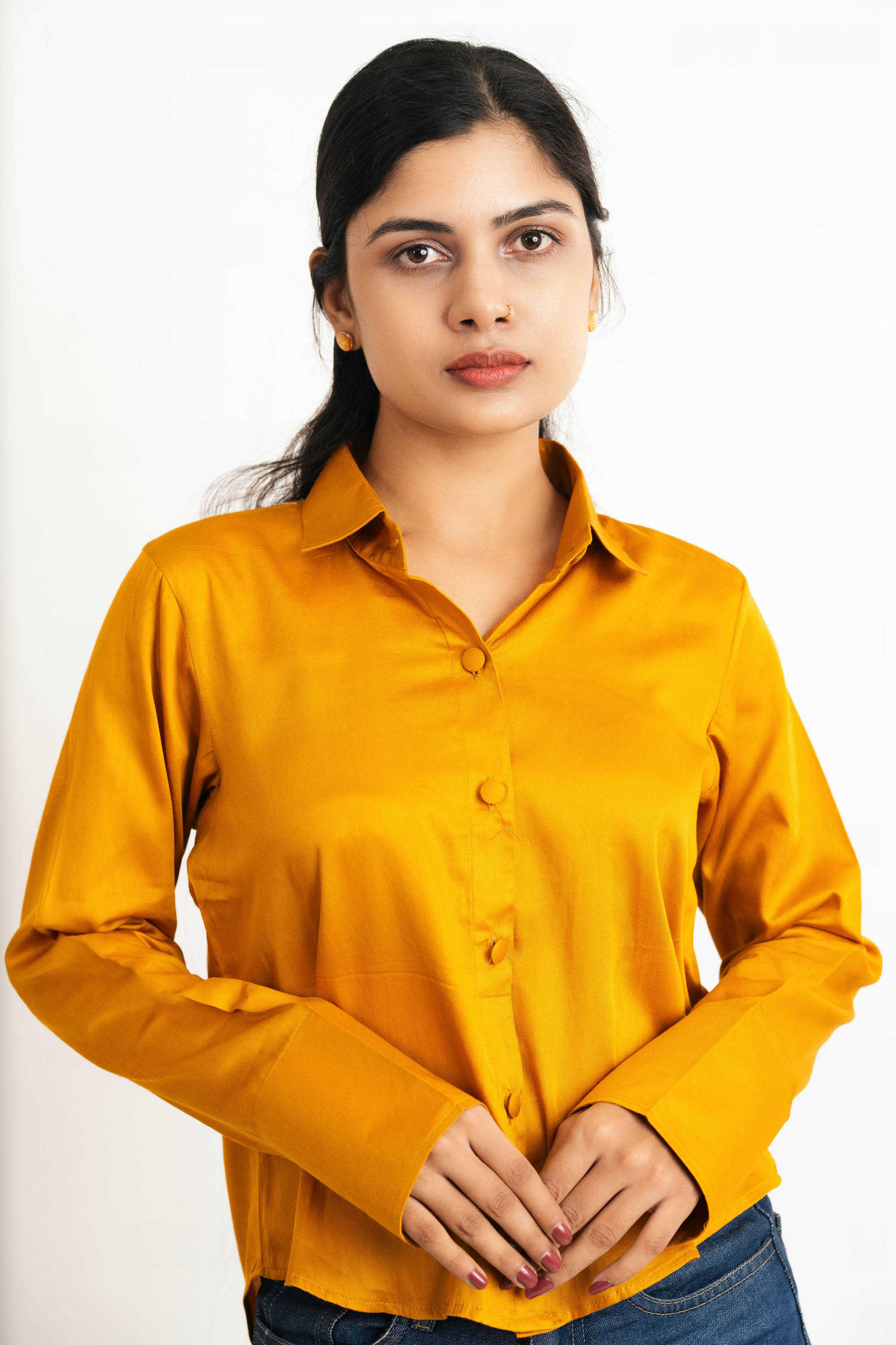 Mustard Jam Cotton Shirt Top