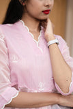 Elegant Baby Pink Cotton Silk Top