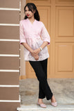 Elegant Baby Pink Cotton Silk Top